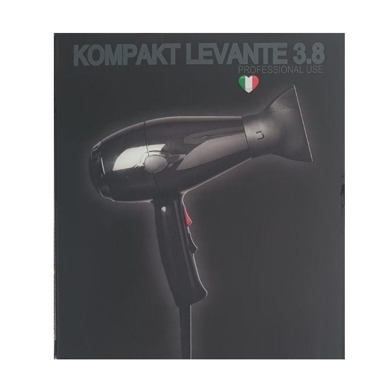Kompakt Levante 3.8 Phon Professionnel 2000W – Sèche-Cheveux Puissant à Longue Durée de Vie
