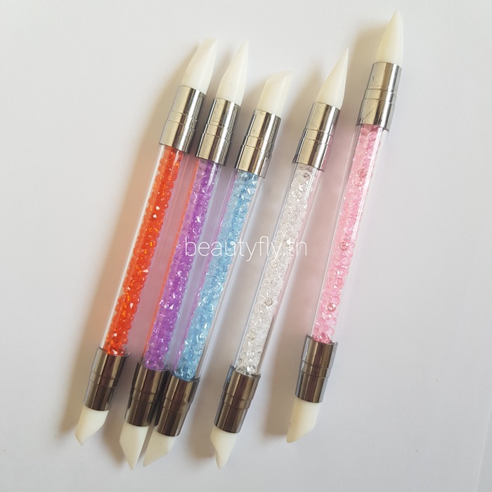 Kit de 5 Stylos de Sculpture en Silicone Nail Art - 5Pcs/Set - Double Extrémité pour Effet 3D, Poudre, Gel et Points