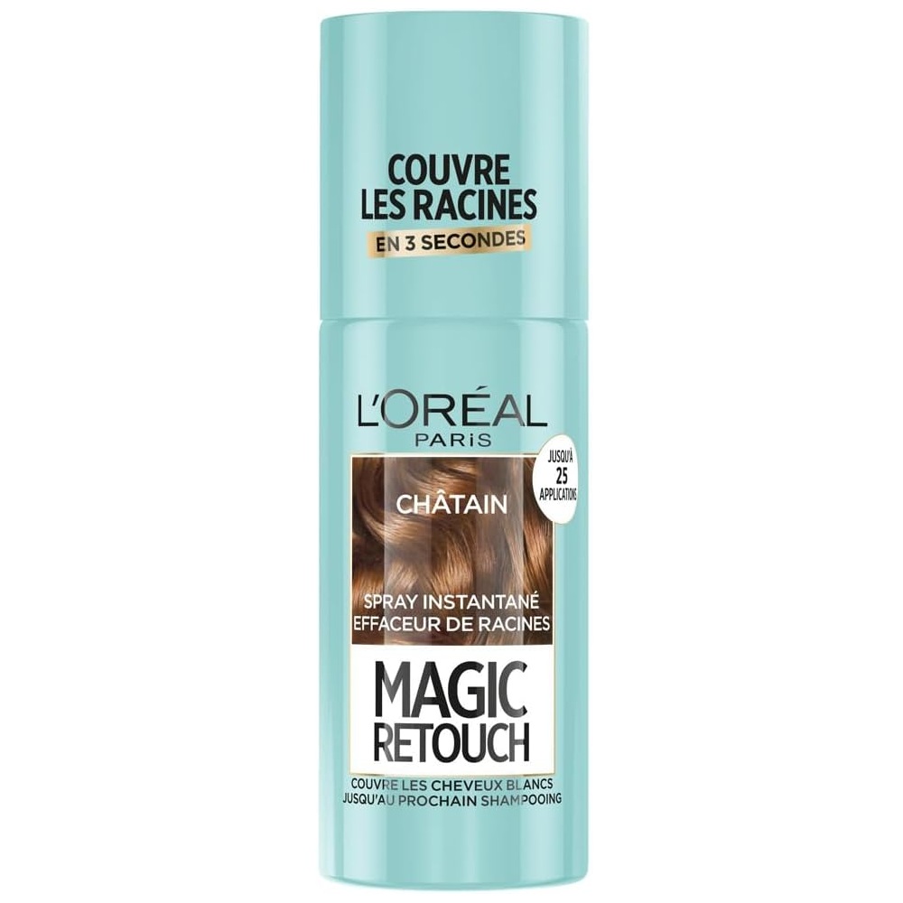 L’Oréal Paris Magic Retouch Spray Correcteur de Racines 75 ml – Couverture Instantanée des Cheveux Blancs Chatain