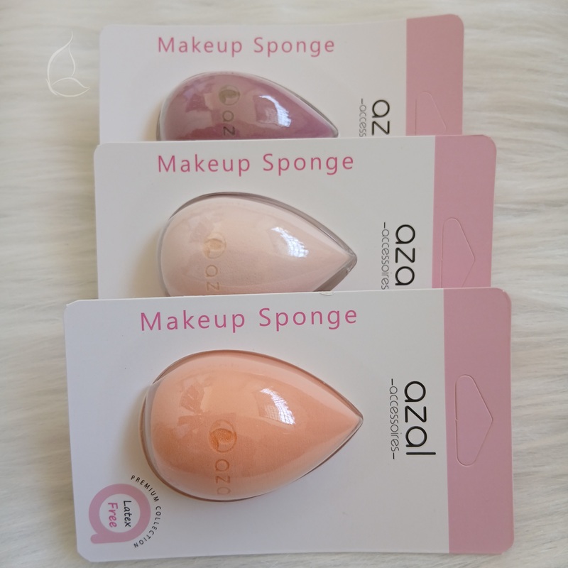 Éponge Maquillage Forme Œuf Azal – Texture Douce Sans Latex, 3 Couleurs