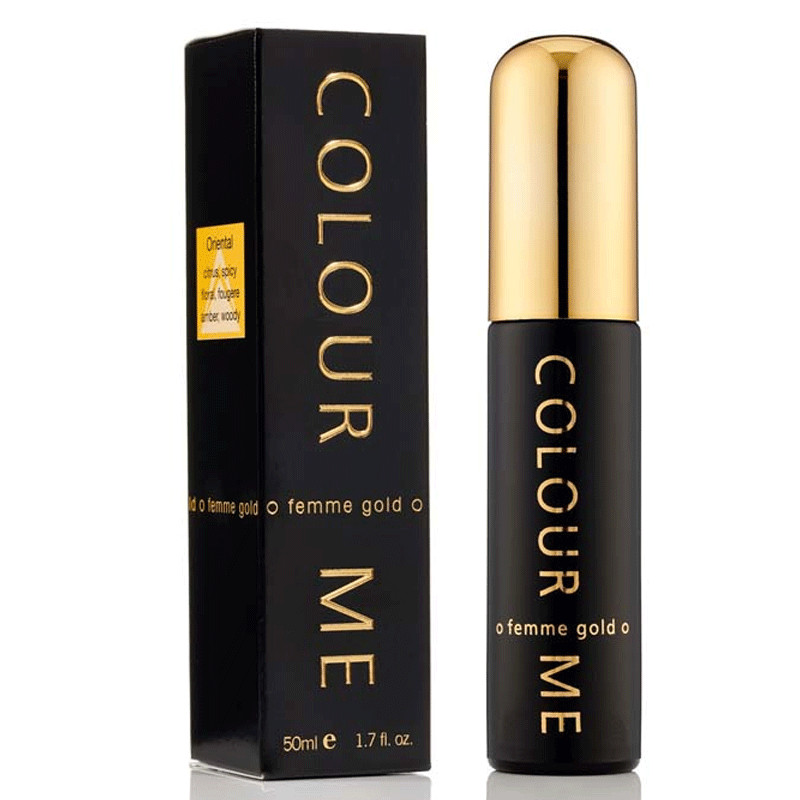 Colour Me Femme Gold Eau de Parfum Femme 50 ml – Parfum Oriental Floral & Ambré