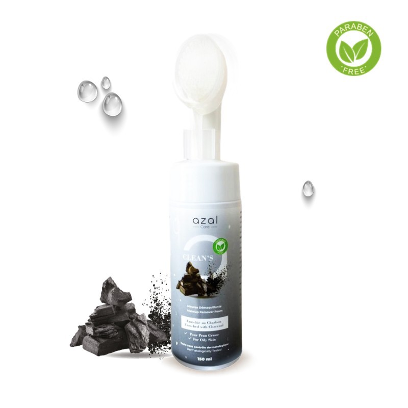 CLEAN’S – Mousse Démaquillante au Charbon 150ML – Peau Grasse, Nettoyage Profond & Douceur