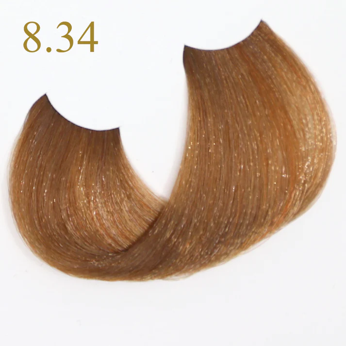 Coloration Keratin Oro Pure Fanola Oro Therapy - Doré Cuivré 8.34 Blond clair doré cuivré