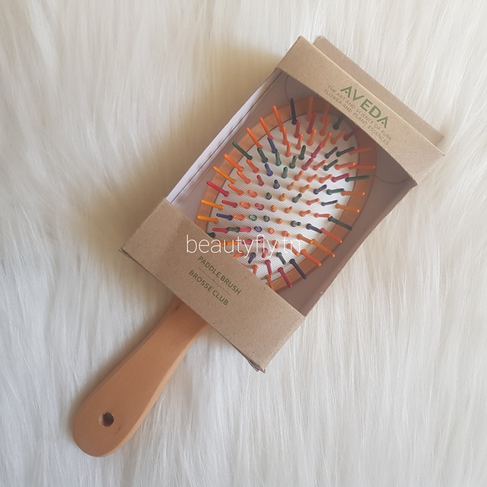 Brosse Paddle Ovale Colorée – Picots Multicolores & Manche Bois Naturel