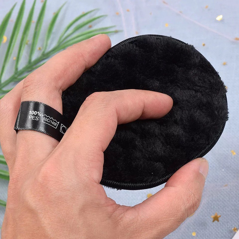 Disques Démaquillants Réutilisables – Pads Nettoyants Visage Lavables en Microfibre | Makeup Remover Pads Écologiques Noir (#000000)