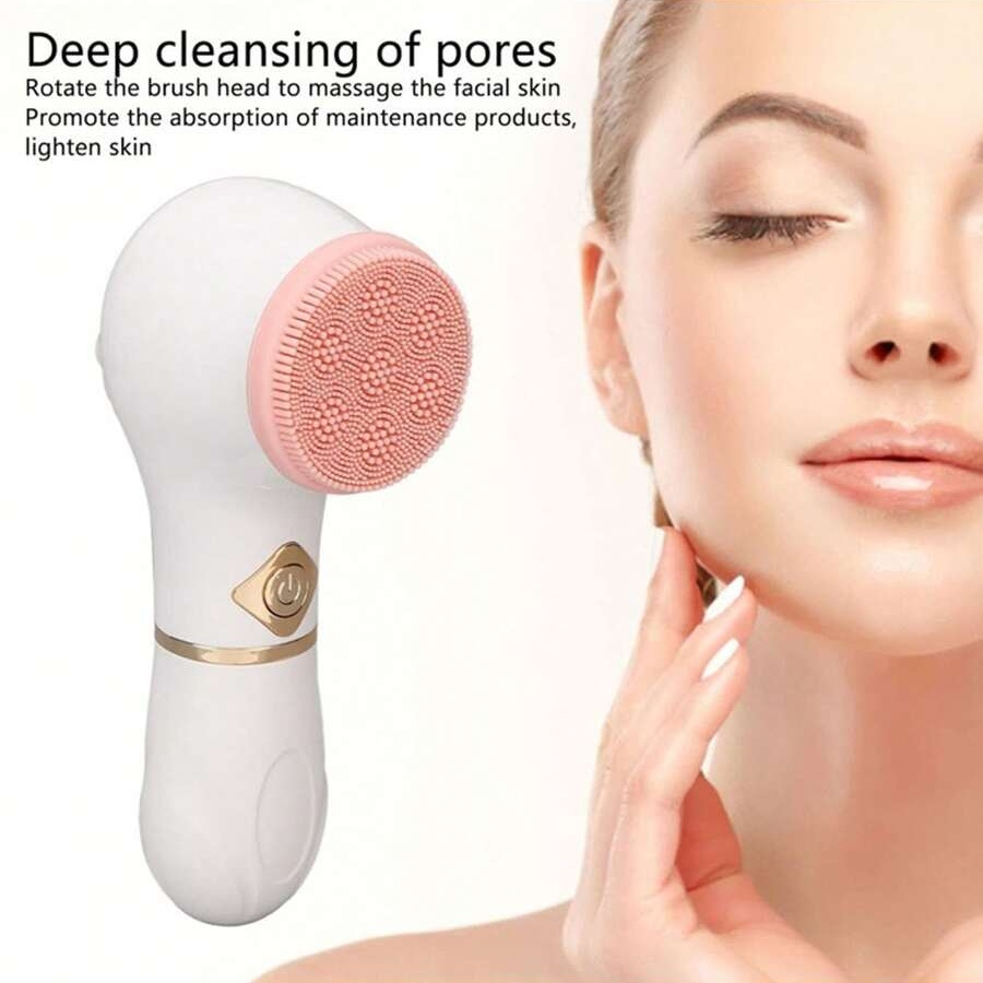 Mini Brosse Nettoyante Visage en Silicone – Appareil Électrique Rotatif Étanche pour Nettoyage Profond et Soin de la Peau