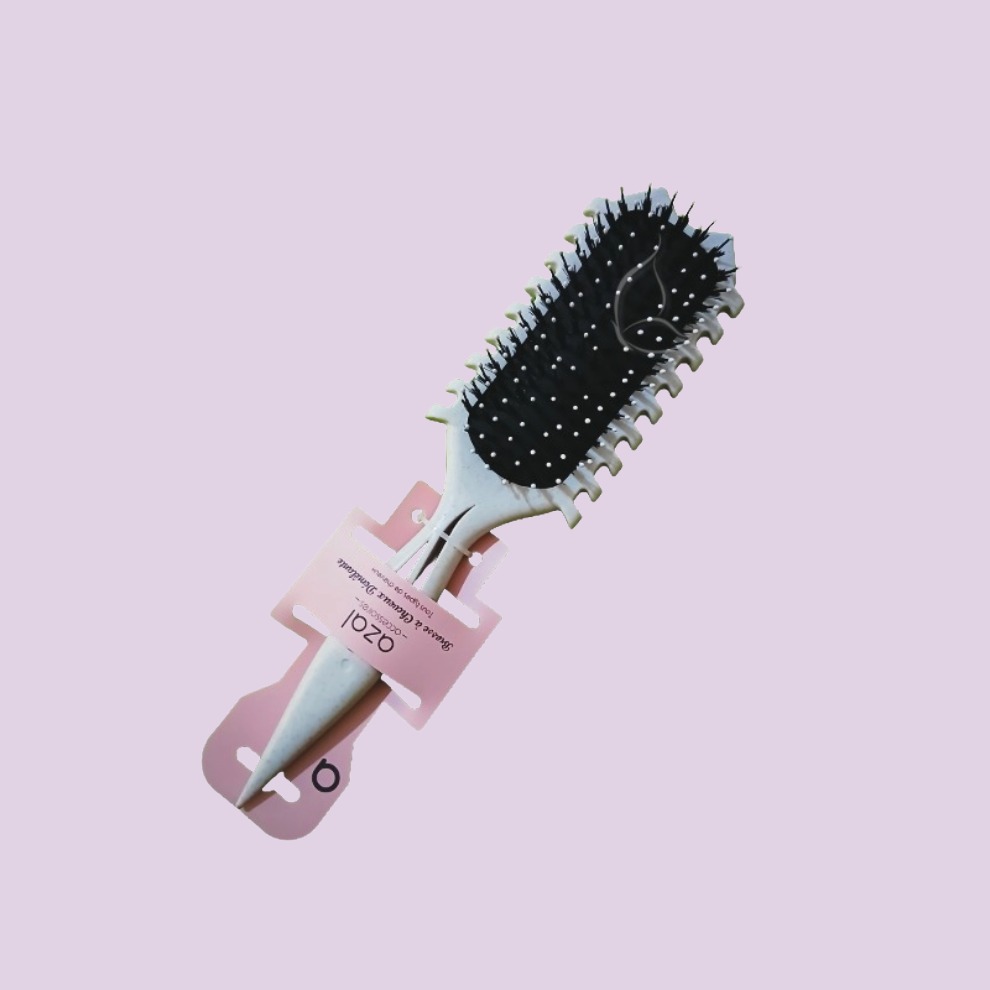 Brosse Professionnelle Cheveux Bouclés en Poils de Sanglier – Définition, Démêlage Doux & Brillance Naturelle Light gray (#e8e8e8)