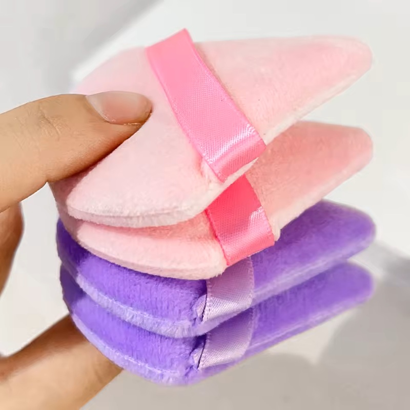 Lot de 3 Houppettes Poudre Triangles Ultra-Douces – Application Précise & Fini Parfait