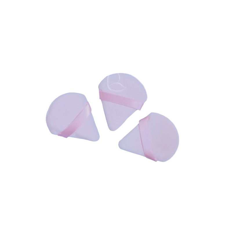 Lot de 3 Houppettes Poudre Triangles Ultra-Douces – Application Précise & Fini Parfait Rose Flamingo (#ffbdf3)
