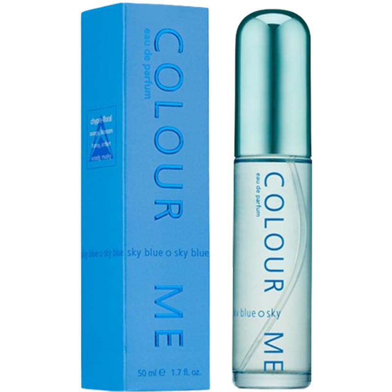 Colour Me Sky Blue Eau de Parfum 50 ml – Parfum Chypré Floral Miel & Ambre Boisé