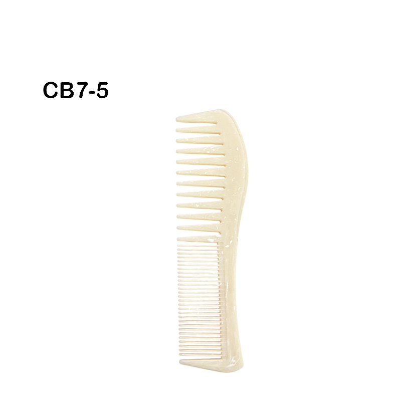 Peigne Plat Double Tête GM Quartz Edition – Dents Larges & Fines Crème (#e8ddc0)