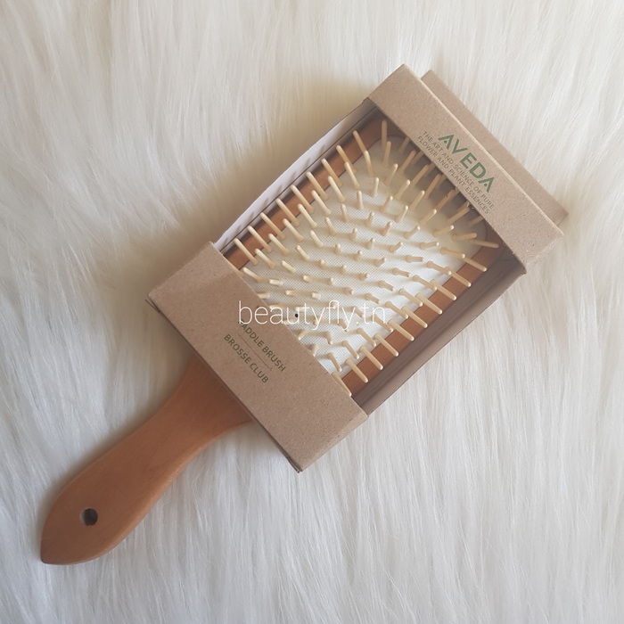 Brosse Paddle Plate en Bois – Base Blanche | Démêlage Doux & Antistatique