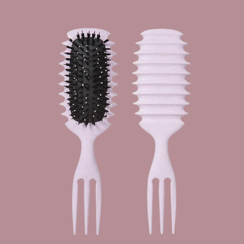 Brosse Spéciale Cheveux Bouclés – Démêlage Doux, Répartition Homogène & Massage du Cuir Chevelu Violet (#d5becc)
