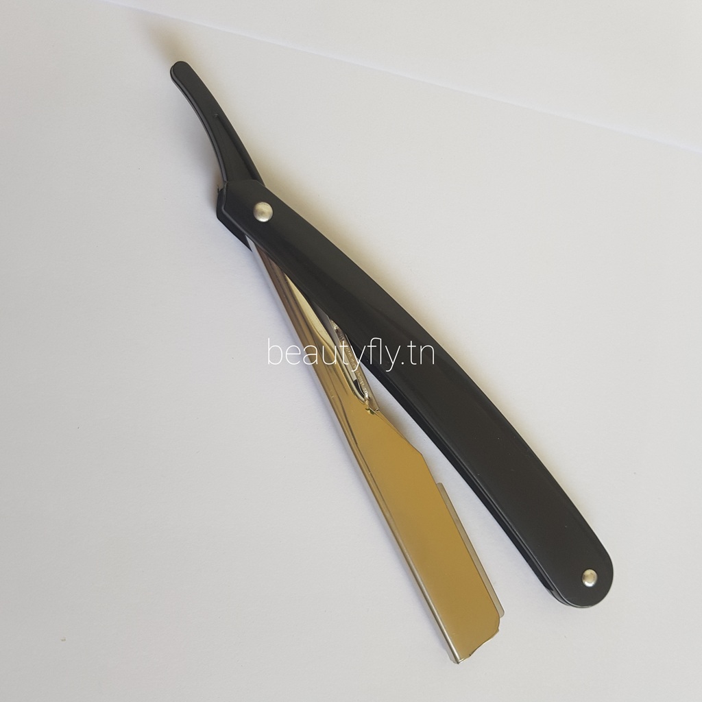 Rasoir de Barbier Professionnel à Bord Droit – Lame Pliable en Acier Inoxydable pour Rasage Précis