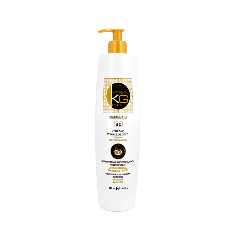 Shampoing Keragold Pro à la kératine et à l’huile de coco sans sulfate,