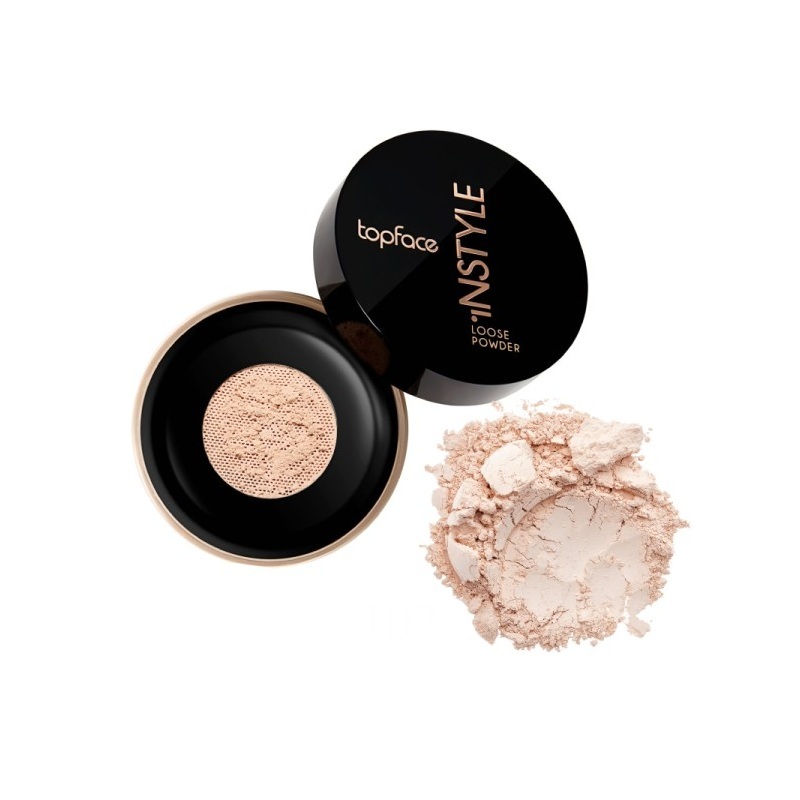 TopFace Perfective Instyle Loose Powder 10 g – Poudre Libre Matifiante pour Teint Parfait Light beige 102