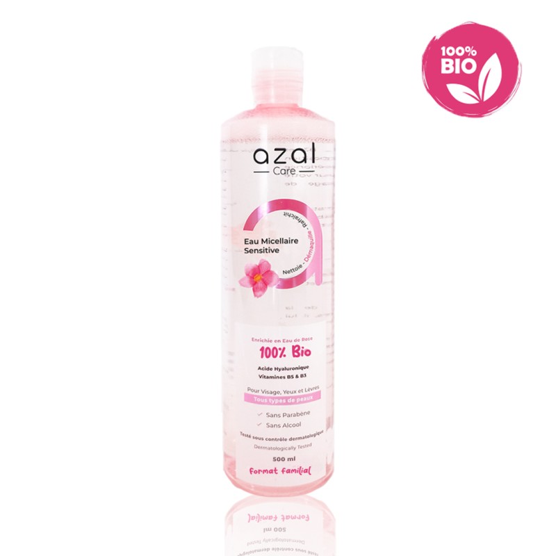 Eau Micellaire Sensitive 500ML – Démaquille, Nettoie et Apaise en Un Seul Geste
