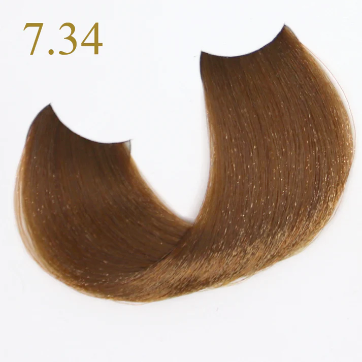 Coloration Keratin Oro Pure Fanola Oro Therapy - Doré Cuivré 7.34 Blond doré cuivré