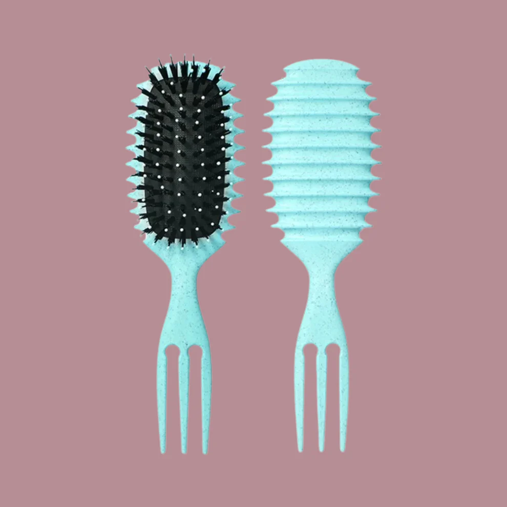 Brosse Spéciale Cheveux Bouclés – Démêlage Doux, Répartition Homogène & Massage du Cuir Chevelu Light Blue (#78d5d9)