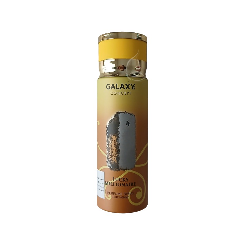 Galaxy Concept Body Spray Perfume - Homme - Déodorant Parfumé Longue Tenue (Plusieurs Parfums) Lucky Millionaire