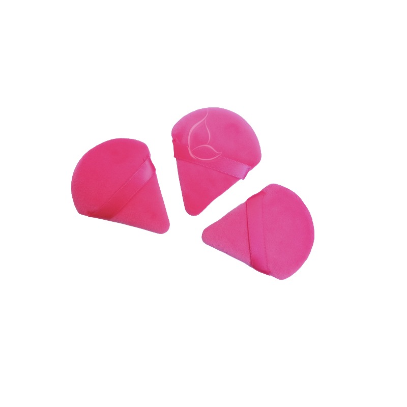 Lot de 3 Houppettes Poudre Triangles Ultra-Douces – Application Précise & Fini Parfait Rose Fushcia (#df3e7b)