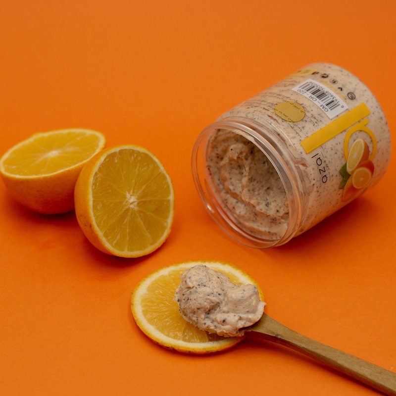 Gommage Corps et Visage Azal – Exfoliant Naturel Café, Orange, Olive ou Fraise Orange