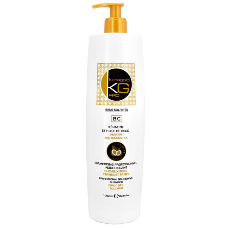 Shampoing Keragold Pro à la kératine et à l’huile de coco sans sulfate 1000ml