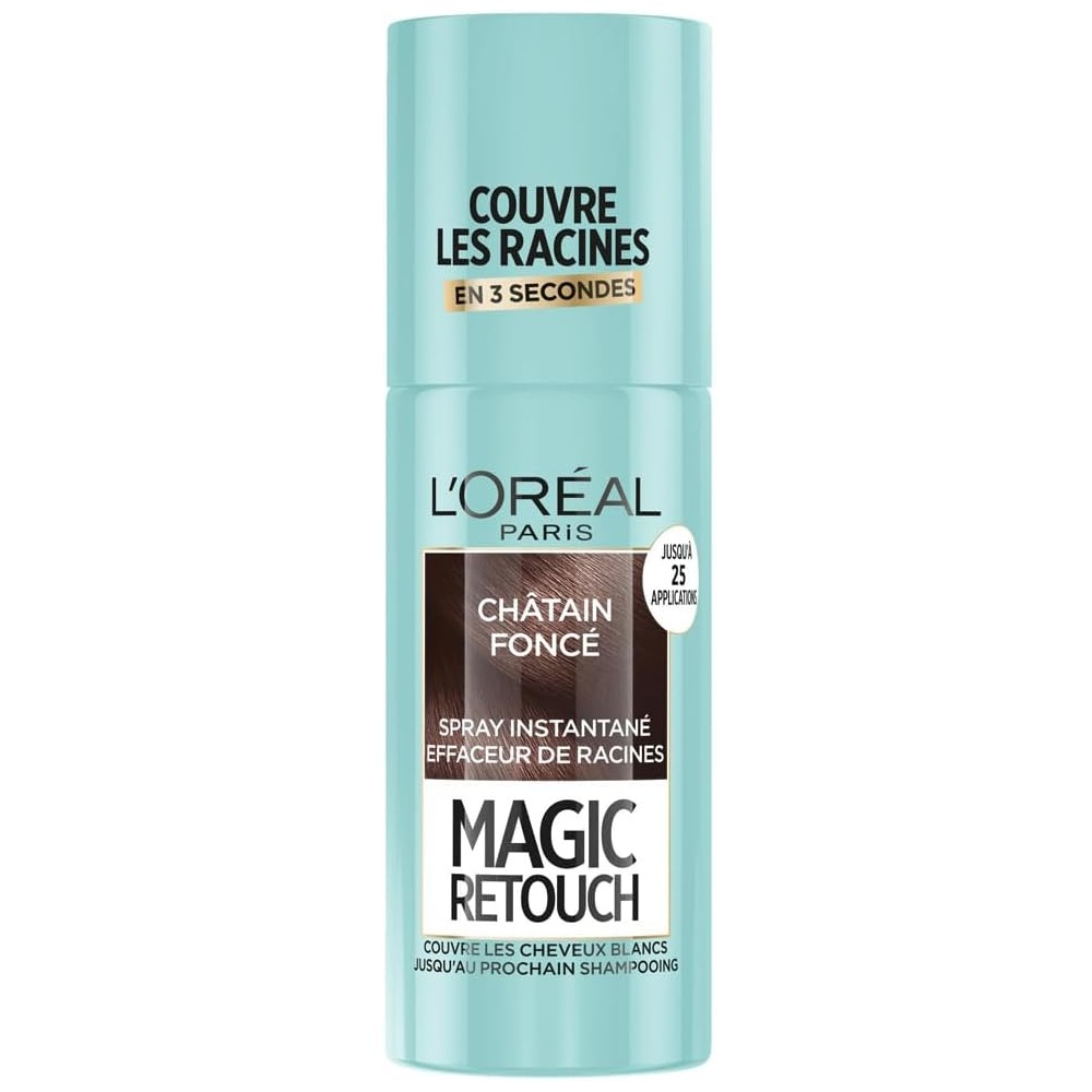 L’Oréal Paris Magic Retouch Spray Correcteur de Racines 75 ml – Couverture Instantanée des Cheveux Blancs Chatain Foncé