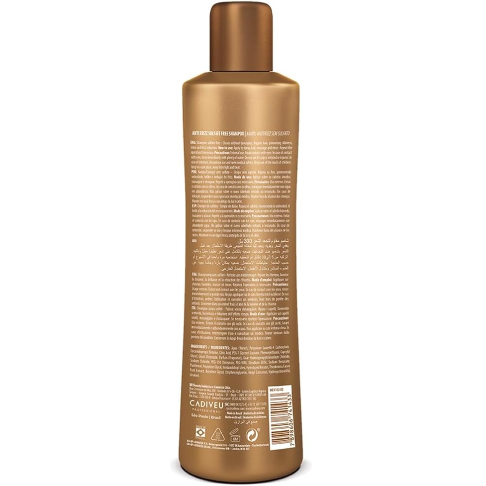 Shampoing Anti-Frizz Sans Sulfates Cadiveu Brasil Cacau – 300ml