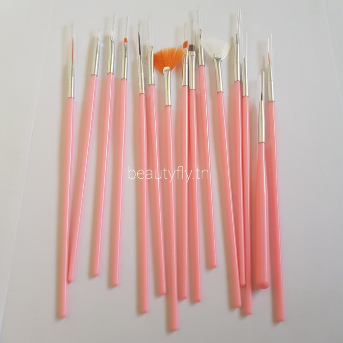 Kit de 15 Pinceaux Nail Art Professionnels – Pointes Fines Rondes et Pointues en Nylon pour Manucure Artistique, Acrylique, Aquarelle et Peinture à l’Huile