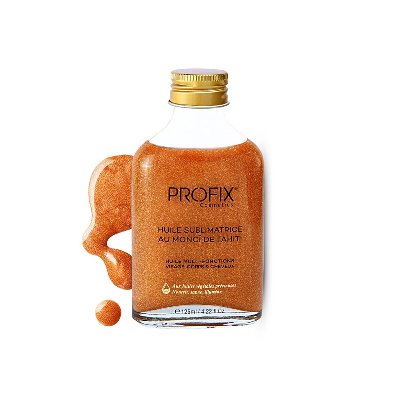 Huile Sublimatrice Pailletée PROFIX – Éclat Naturel pour Corps, Visage et Cheveux